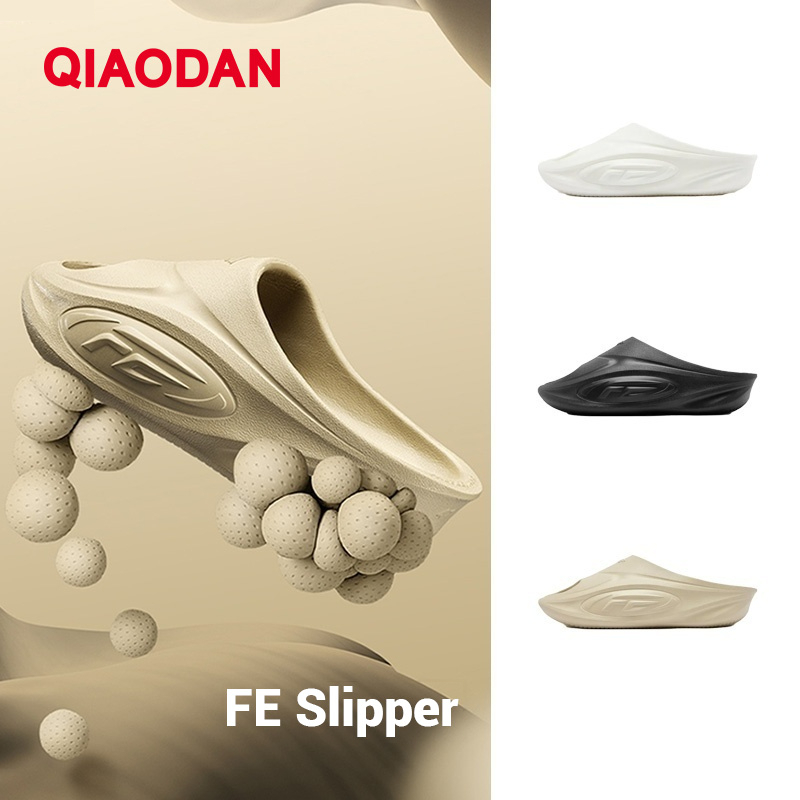 Qiaodan Fe รองเท้าแตะแบบชิ้นเดียวสำหรับผู้ชาย พื้นนุ่ม ยืดหยุ่น ไม่ลื่น 