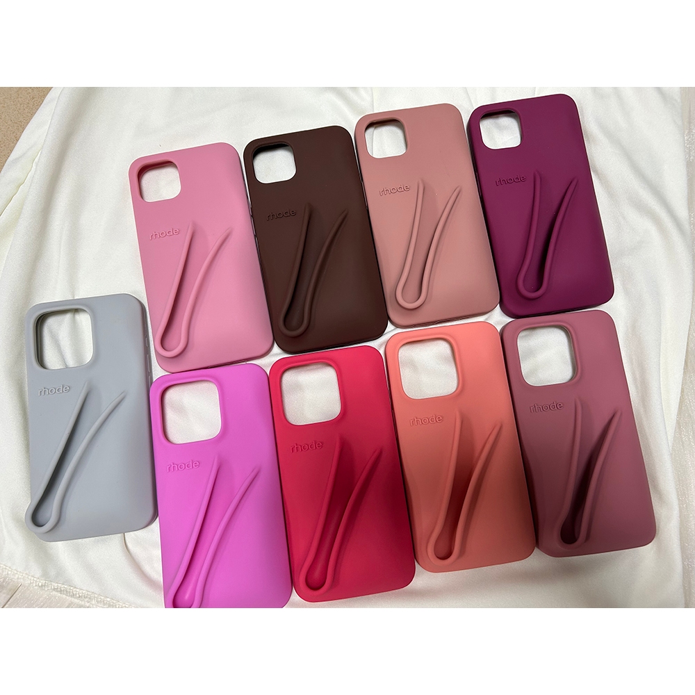 มีโลโก้) Rhode ลิปสติกซิลิโคนอ่อนนุ่มเคสโทรศัพท์สําหรับ iPhone 14