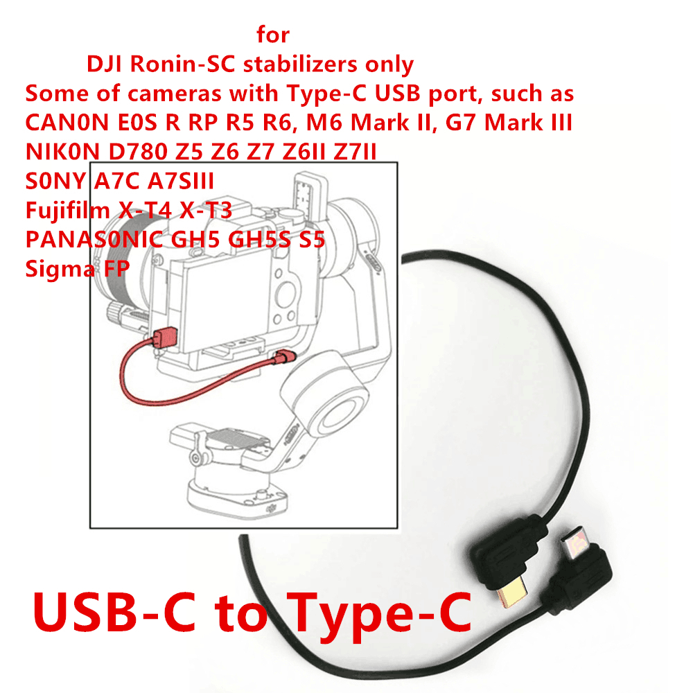 USB-C to Type-C สายเคเบิลควบคุมกล้อง USB-C เป็น Type-C สําหรับ DJI ...