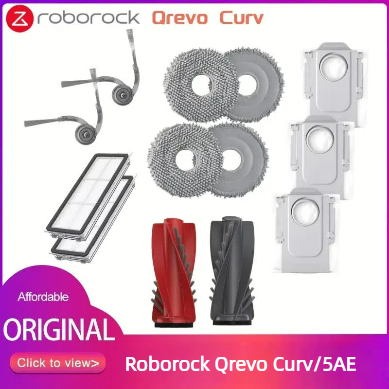6 Stück FlexiArm Arc Seitenbürsten für Roborock Qrevo S5V/Qrevo Curv/Qrevo Edge/Qrevo Curve/Qrevo Curv S5X/Qrevo EDGE S5A, für Roborock Saros 10/Saros 10R/Saros 20/Saros 20 Sonic Staubsaugerzubehör