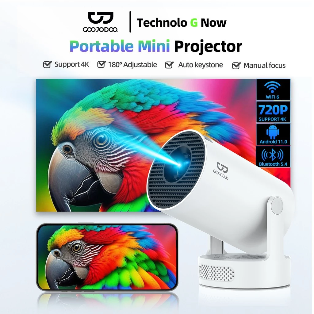 GOOJODOQ HY300 Pro / Pro+ / Ultra โปรเจคเตอร์พกพา หมุนฉายได้ 270° ความละเอียด 720P รองรับ 4K