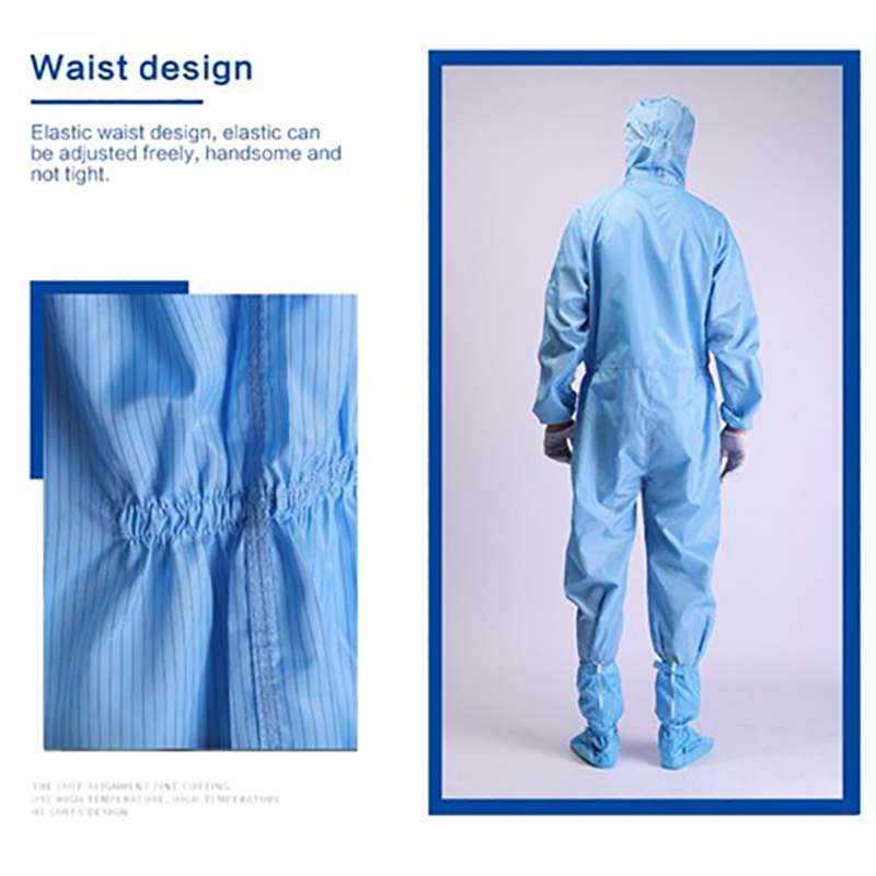 ห้องสะอาด Overall Jumpsuit Coverall ESD PPE Suit Washable Reusable Anti ...