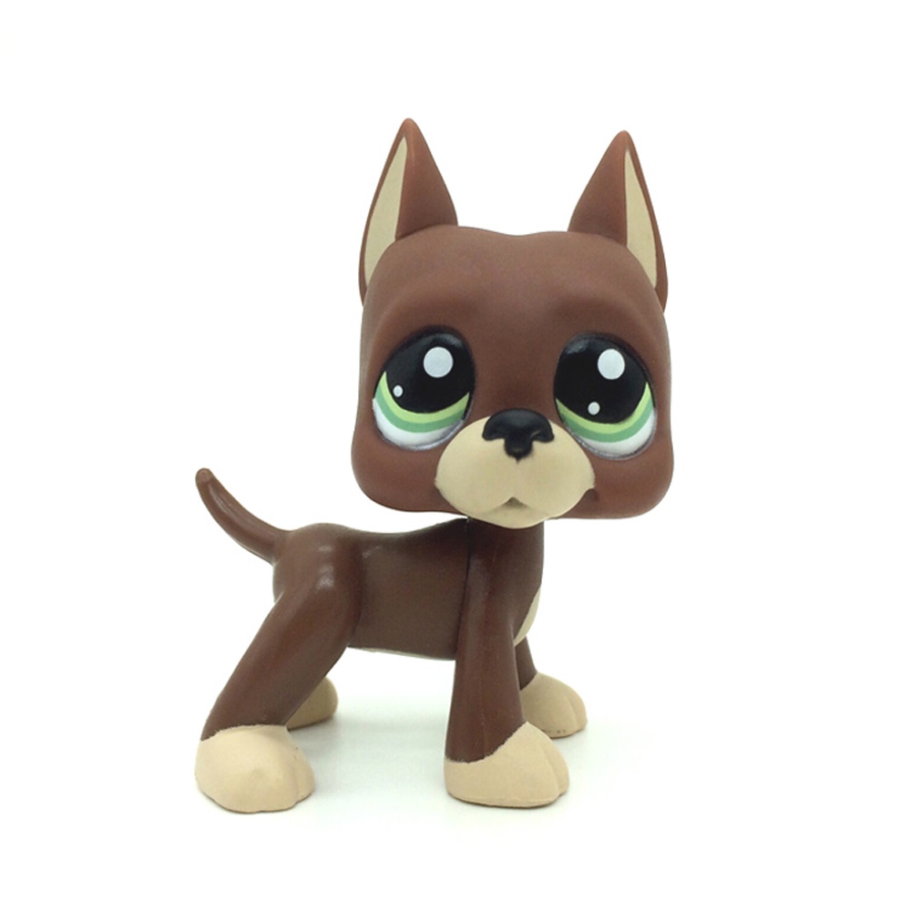 Littlest Pet Shop Brown Chocolate Great Dane Dog Green Eyes Puppy LPS ...