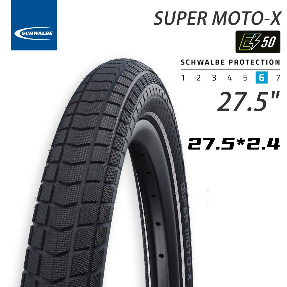 Schwalbe 27.5x2.4 Bike Tires Schwalbe SUPER MOTO X 27.5 X 2.4 Bike