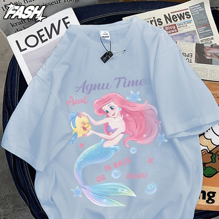 เสื้อยืดคอกลม แขนสั้น โอเวอร์ไซซ์ ใส่สบาย เหมาะสำหรับคนรูปร่างอวบ