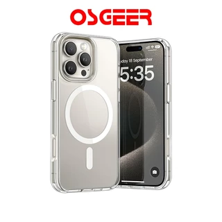 โปรโมชั่น Flash Sale : osgeerเคสใสแม่เหล็กสำหรับ iPhone 17 Pro Max 16 Pro Max15 plus 14 13 12 11promax 12promax PC Back เคสใส