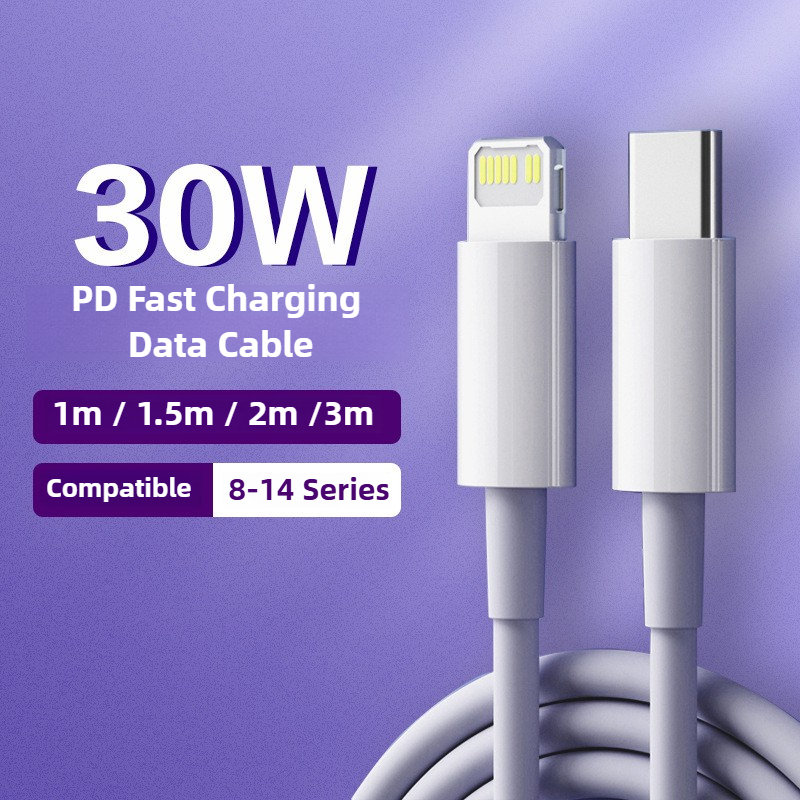 1m 1.5m 2m 3m USB C ถึง IOS สาย 30W PD Fast Charge วันที่สายประเภท C ...
