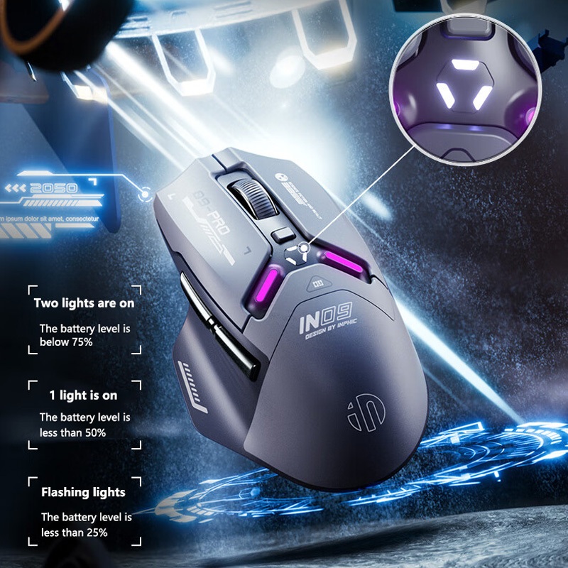 Inphic IN9 PRO Precision Esports Mouse เมาส์สําหรับเล่นเกมไร้สาย/แบบมี ...