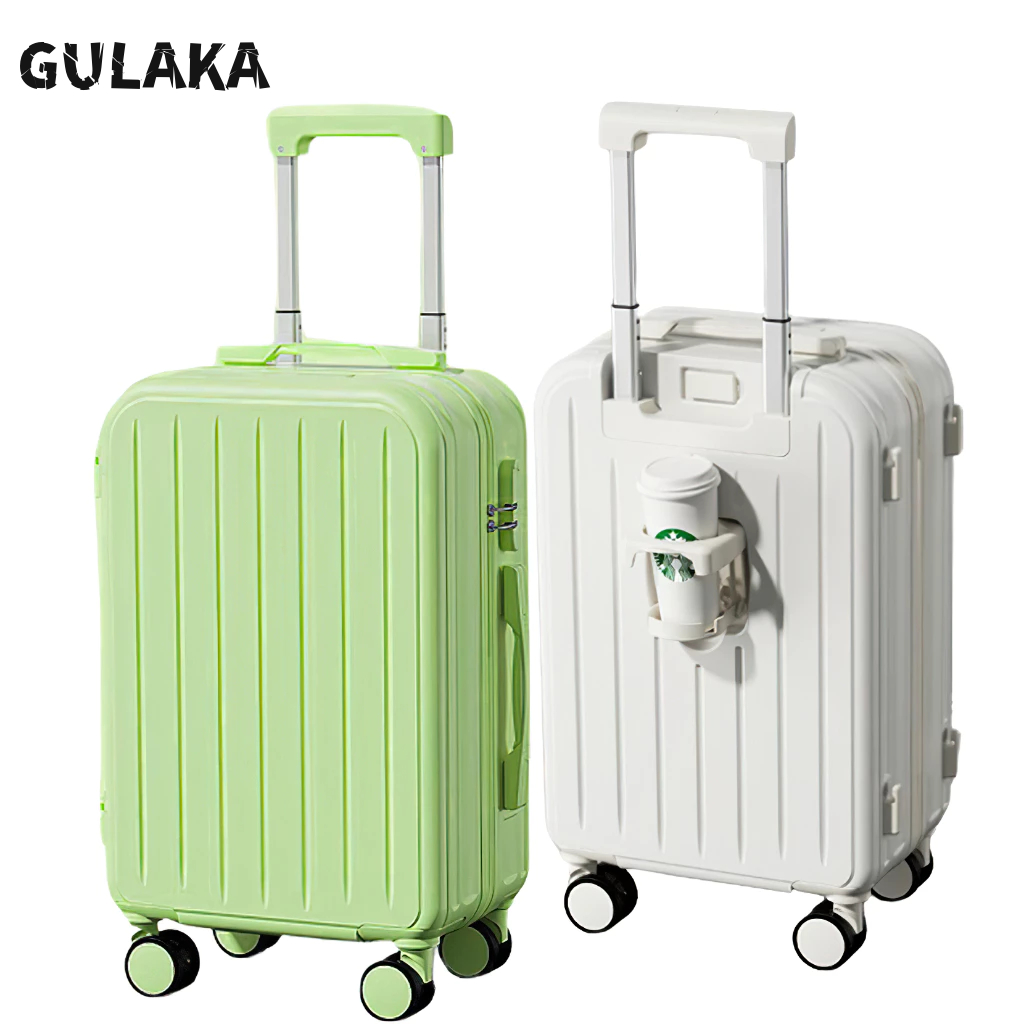 กระเป๋าเดินทาง 20-26 นิ้ว พร้อมขอแขวน วัสดุ ABS+PC กระเป๋าเดินทางน้ำหนักเบา ทนทาน พร้อมรหัส