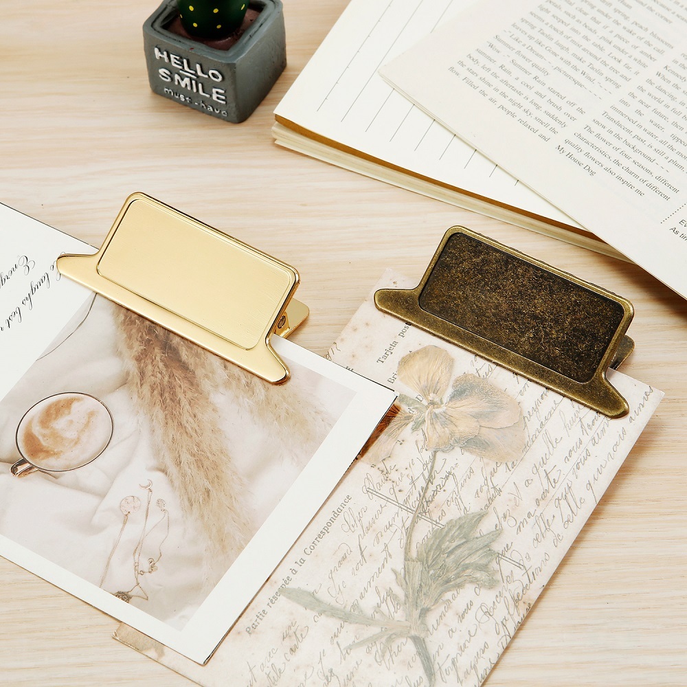 Retro โลหะ Binder คลิป Foldback Notes Letter แฟ้มคลิปหนีบกระดาษ Binding ...