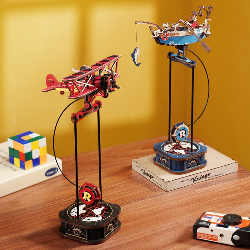 Robotime ROKR Gravity Swing ชุด DIY ลูกตุ้มของเล่น 3D ปริศนาไม้ Sky ...