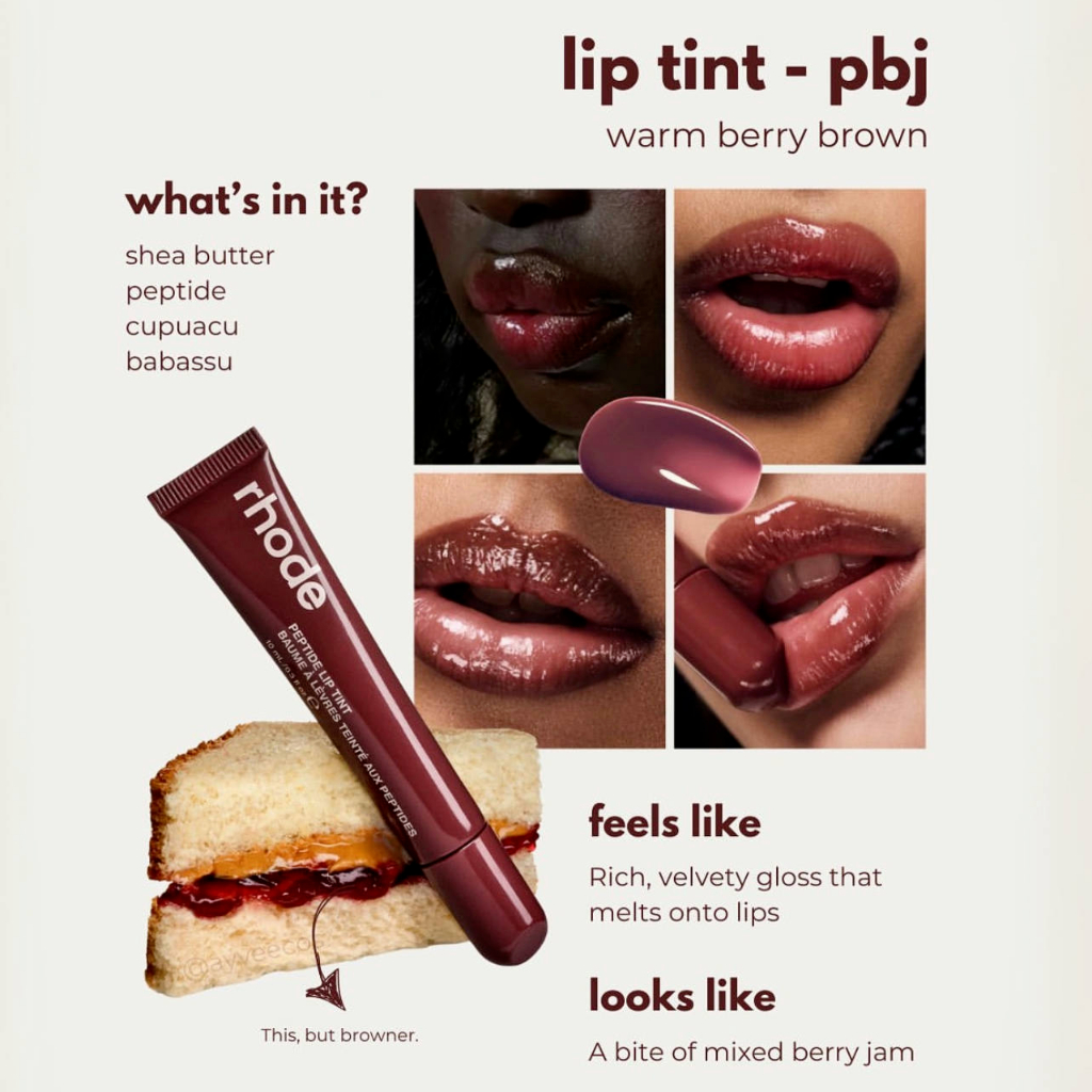 Rhode Peptide Lip Tint PBJ + Rhode Pocket Blush Plum / Date Cake