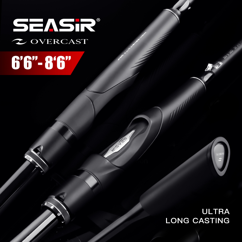 Seasir Overcast M/MH Spining & Casting Fishing Rod คาร์บอนไฟเบอร์เซรามิคคู่มือแหวนความไวสูง Lure น้ําหนัก 5-40g 1.98M-2.59M One-Piece Grip ระยะทางโยน Rod