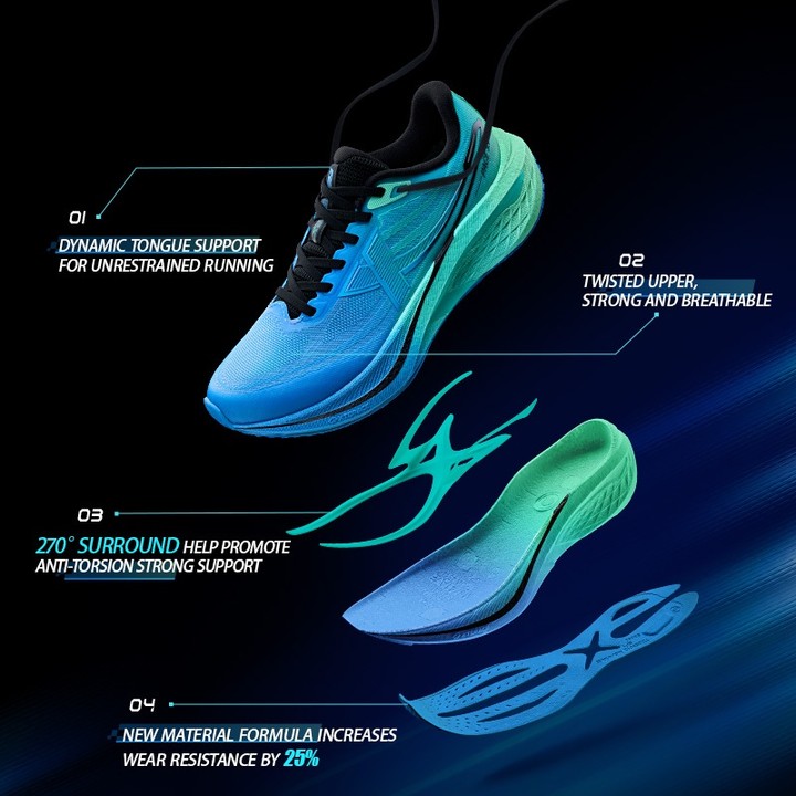 【xtep】Five Speed 3.0丨Pace 5 Speed ​​training shoes แผ่นไนลอนพันรอบ 270° + พื้นรองเท้ากันลื่นและทนต่อการสึกหรอ — รองเท้ากีฬา แบรนด์ Xtep ของแท้ 100% เช็คราคาจาก Shopee Lazada thumbnail 2