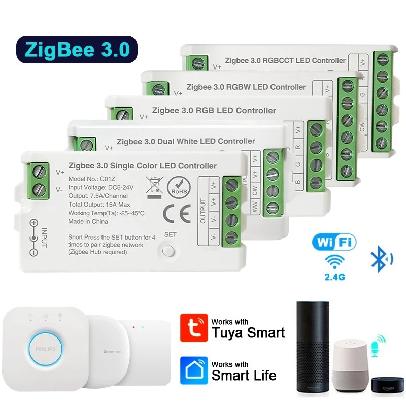 Zigbee 3.0 WiFi LED Controller 2.4GHz CCT RGB RGBW RGBCCT LED Strip ...