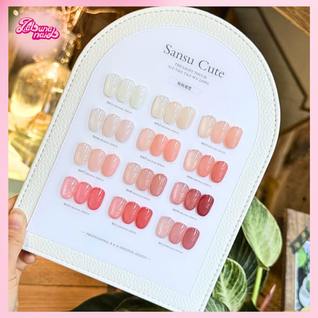 【พร้อมส่ง】ชุดยาทาเล็บเจล SANSU 12 สี (S012) ซีรีส์สีชมพูและสีขาวอ่อน ...