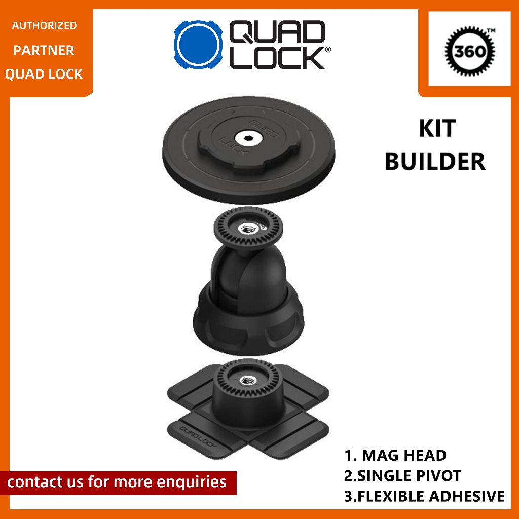 QUAD LOCK 360 PHONE MOUNT พร้อม MAG HEAD และ SINGLE PIVOT และ FLEXIBLE ...