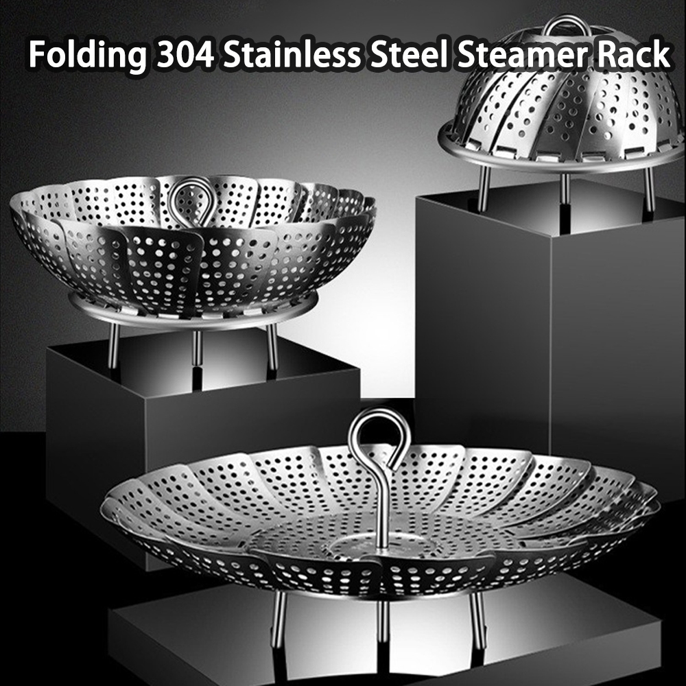 พับ 304 สแตนเลส Steamer Rack Steamer ห้องครัวหนา Steamer Grate Water ...