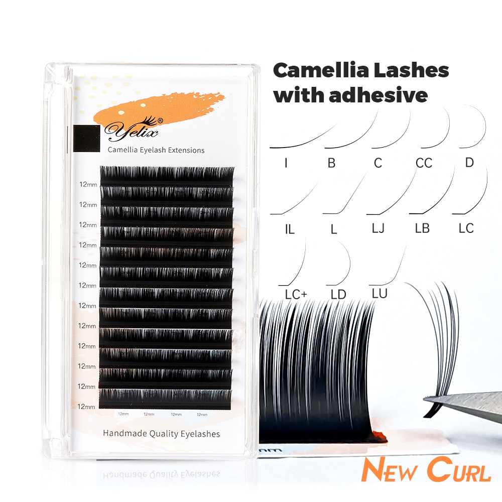 Yelix Camellia ขนตาปลอม LC LB LD LU L Curl Eyelash Extensions Soft Easy ...