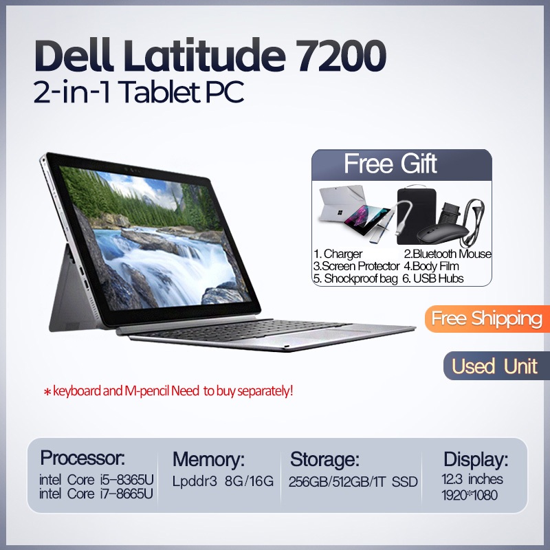 DELL LATITUDE 5285/5290 /7200/7210/7320 แล็ปท็อป 2 IN 1/แล็ปท็อป