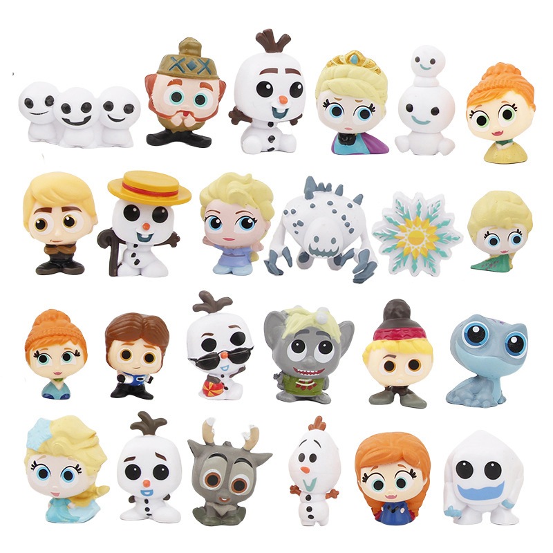 24 ชิ้น/เซ็ต Q Ver. Frozen Elsa Anna Princess Snowman Mini Figures ...