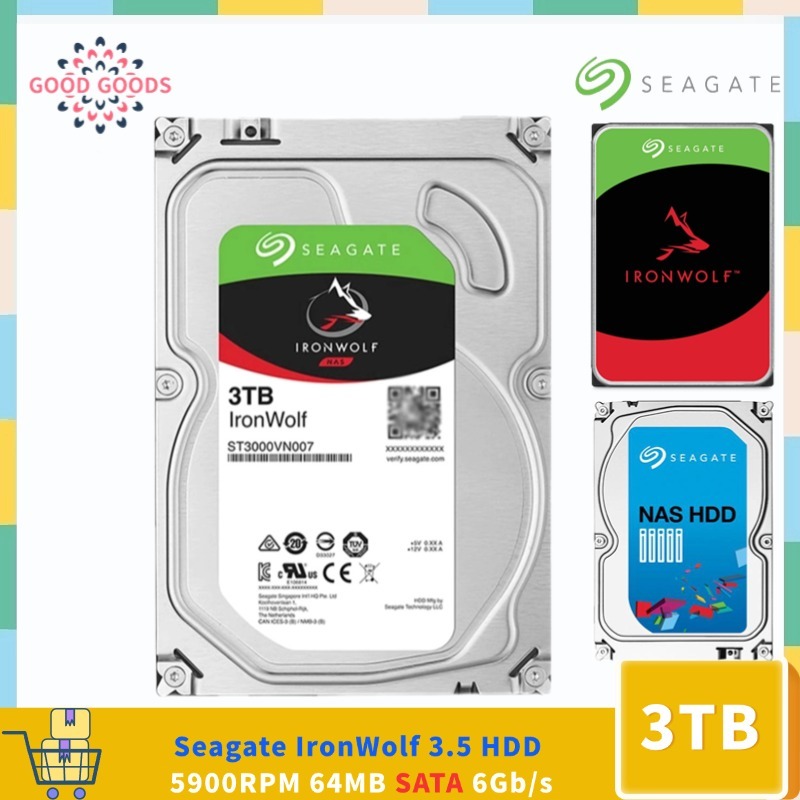 Seagate IronWolf 3TB 3.5 HDD ST3000VN007 5900 RPM 64MB Cache SATA