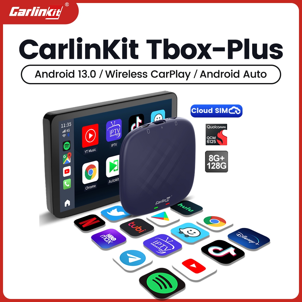 CarlinKit CarPlay Ai Box Plus Android 13 Qualcomm 6125 8-Core CPU