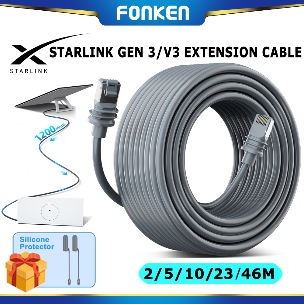 Cavo Ethernet Per Starlink Gen 3 - 150 Piedi / 46 Metri - Ricambio V3 Standard