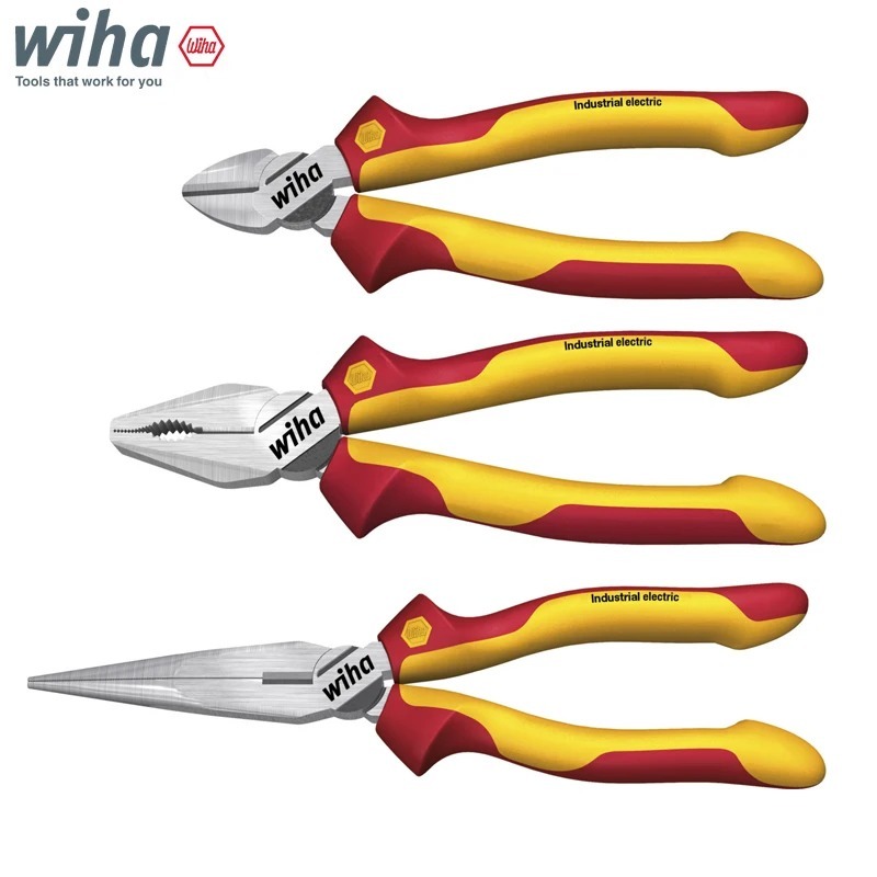 Wiha 38637 1000V VDE คีมชุดอุตสาหกรรมไฟฟ้า 3 ชิ้นผสม Plier เข็มคีมจมูก ...