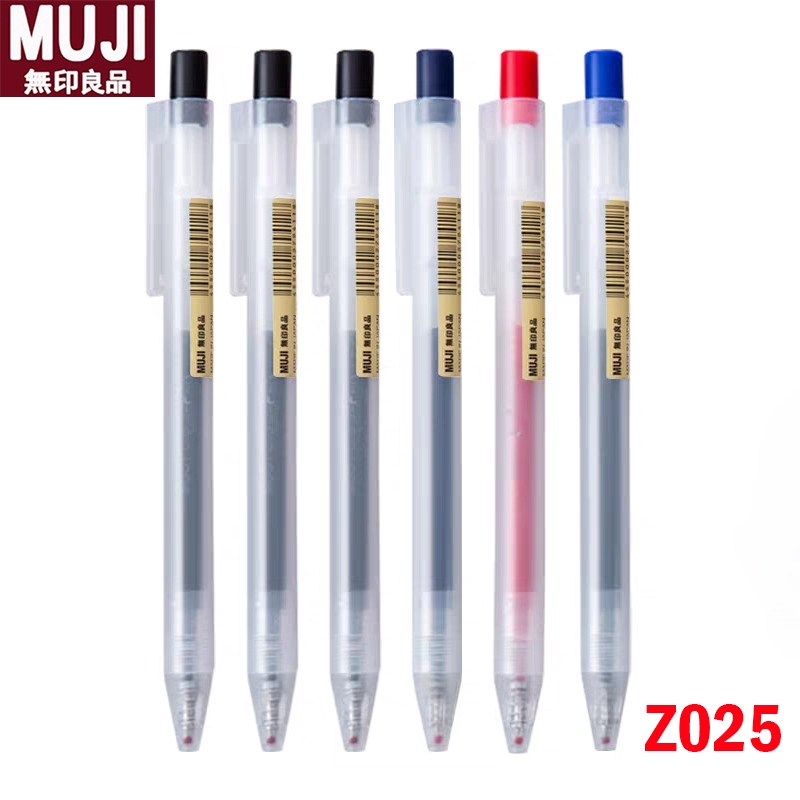 5 ชิ้นญี่ปุ่น MUJI Z025 ปากกาเจล 0.5 มม.หมึกเจลนุ่มแบบพับเก็บได้ ...