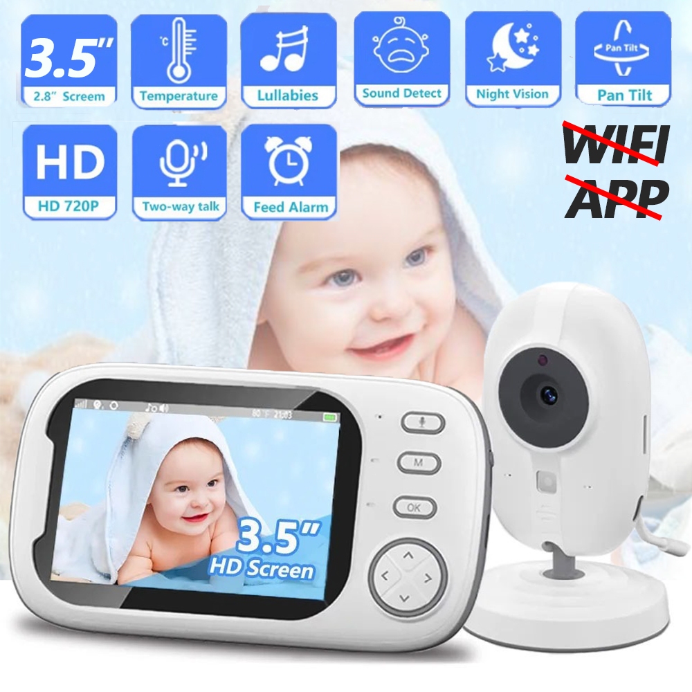 3.5 นิ้วไร้สาย Baby Monitor หน้าจอ IPS 2000mAh แบตเตอรี่โทรศัพท์เด็กสอง ...