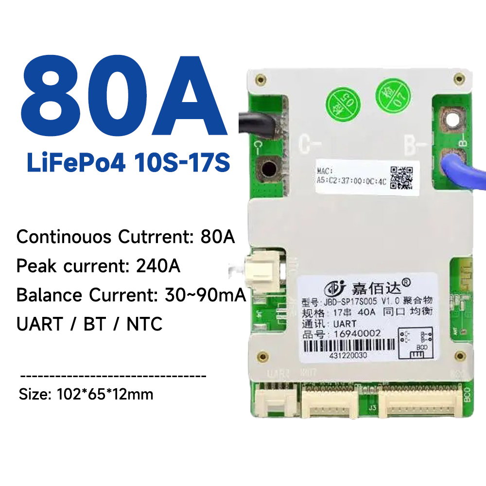 Jbd BMS LiFePo4 Li-ion 4S 7S 8S 10S 13S 16S 17S 40A 50A 100A Smart BT ...