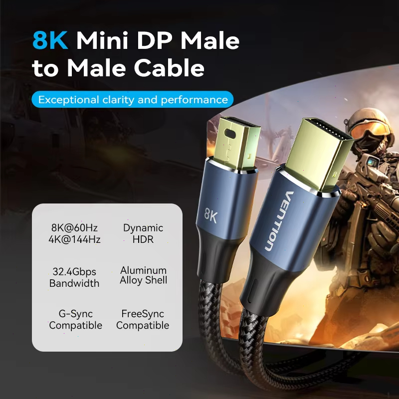 Vention Mini DP to Mini DP 1.4 สาย 8K 4K ชายกับชาย Thunderbolt 2 ...