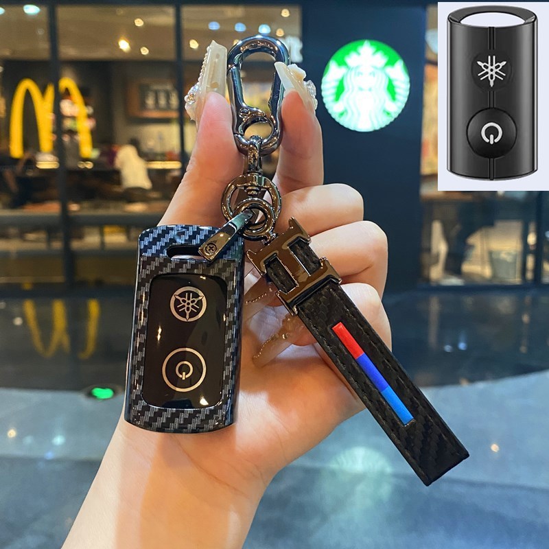 คุณภาพสูงคาร์บอนไฟเบอร์ Remote Key สําหรับ NVX Y16 NMAX XMAX NVX155 ...