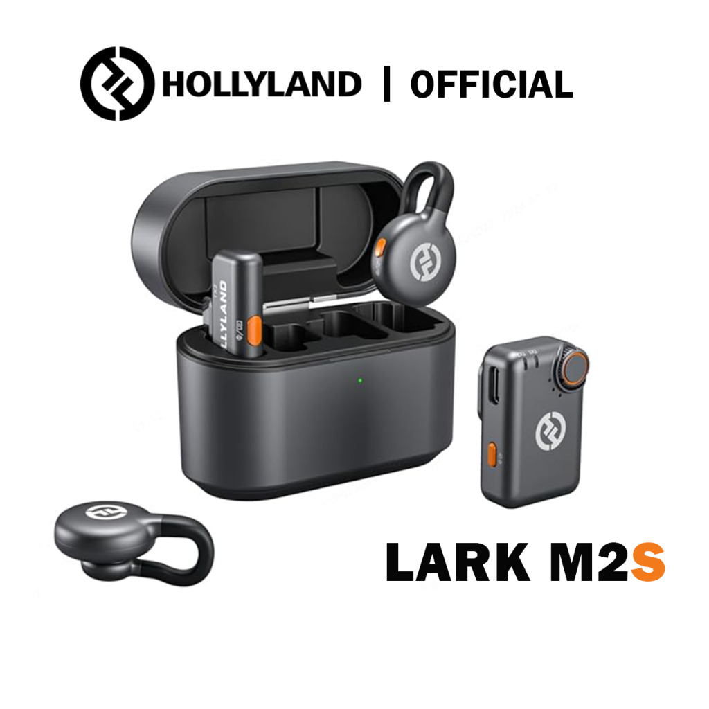 Hollyland Lark M2S ไมค์ไร้สาย ไมโครโฟนไร้สาย ไมโครโฟนแบบหนีบเสื้อ สําหรับ Phone/กล้อง/PC ไมค์สำหรับการถ่ายทอดสด Vlog