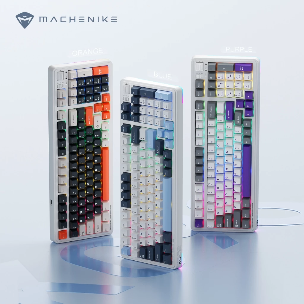 คีย์บอร์ดเกมมิ่ง Machenike KG98 ไร้สาย Tri-Mode Type-C / 2.4G / Bluetooth ขนาด 98 ปุ่ม Gasket Mount แบตเตอรี่สูงสุด 10,000mAh ไฟ RGB รอบตัว