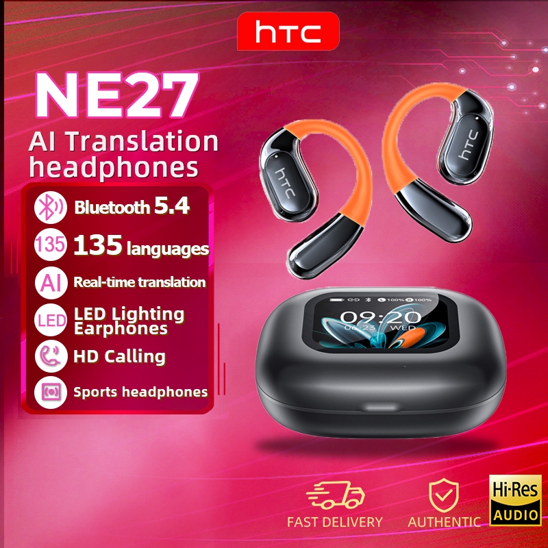 HTC NE27 หูฟังนักแปล หูฟังแปลภาษา Al บลูทูธ 5.4 แปลภาษาสองทาง 134 ภาษา ...