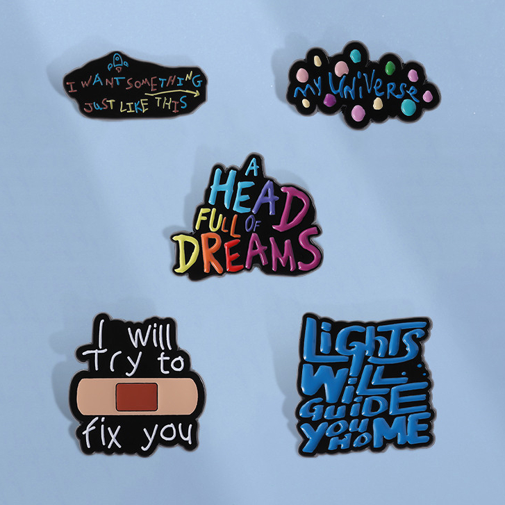 เพลง Coldplay เคลือบ Pin เข็มกลัดสีสันสดใส พร้อมข้อความ สำหรับป้าย ...