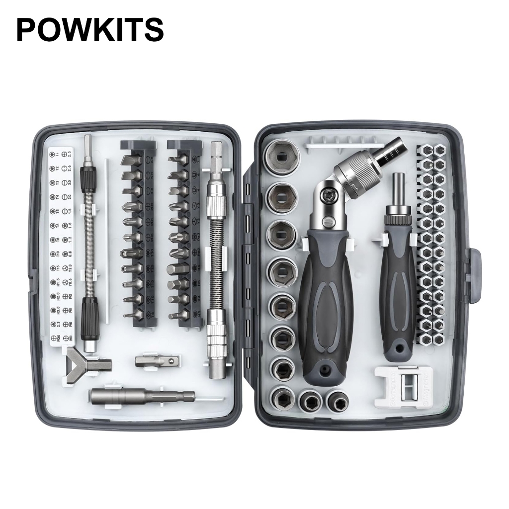 POWKITS ชุดไขควงและซ็อกเก็ตวงล้อที่มีความแม่นยํา 68 ชิ้น – ชุดเครื่องมื ...
