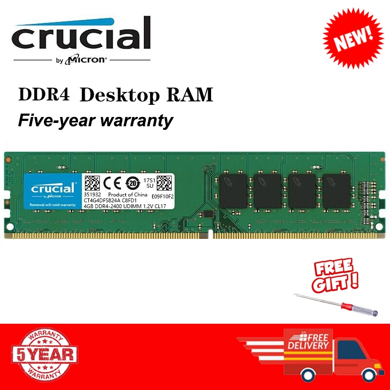 Crucial DDR4 PC RAM 4GB 8GB 16GB 1.2v DDR4 2133mHZ 2400Mhz 2666Mhz ...
