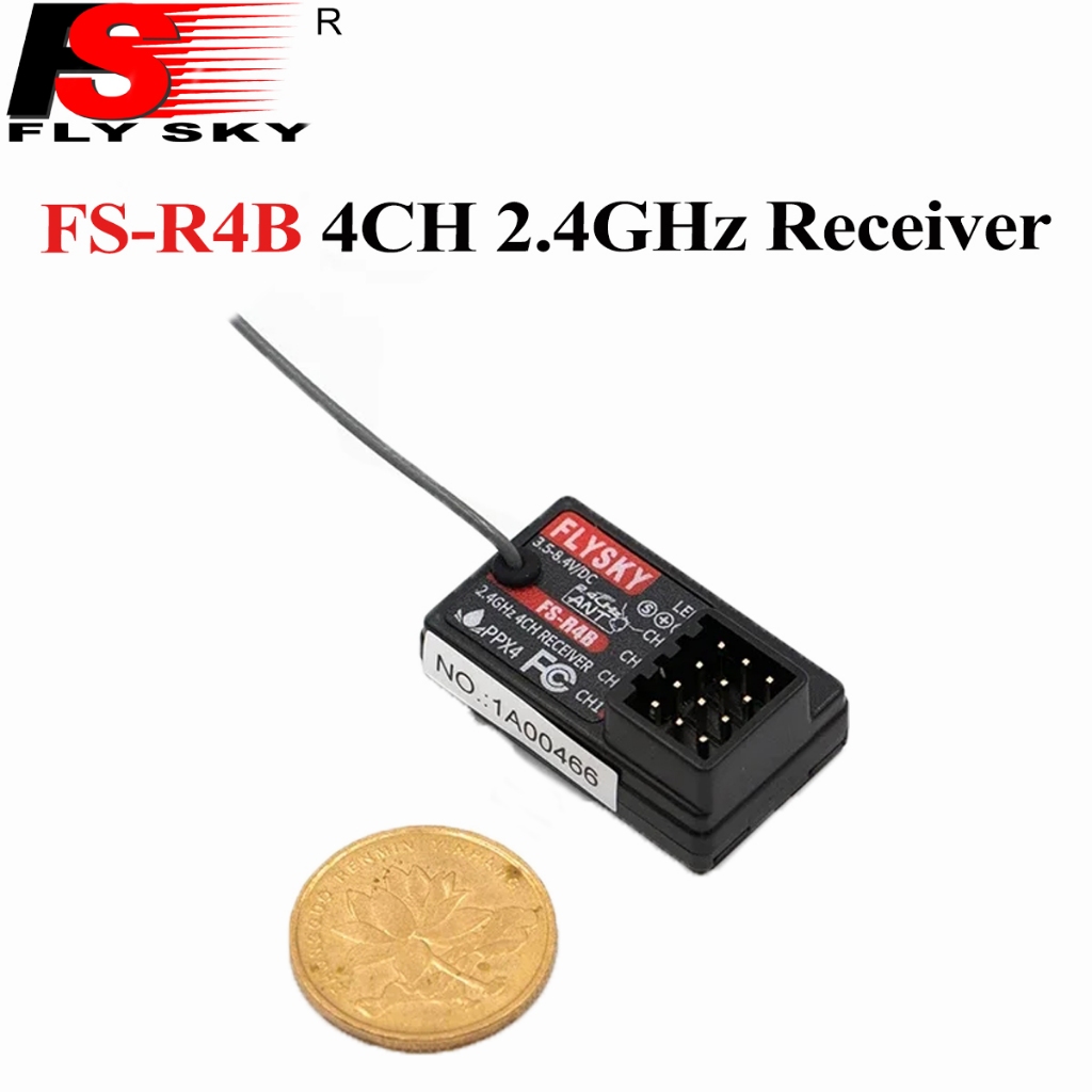 FLYSKY FS-R4B 4CH 2.4GHz Mini PWM Receiver 3.5-8.4V ANT เสาอากาศเดี่ยว ...
