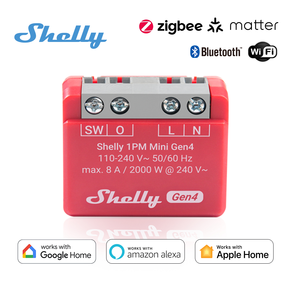 Shelly 1PM Mini Gen4 Wi-Fi Zigbee Matter สมาร์ทรีเลย์สวิทช์ Power ...