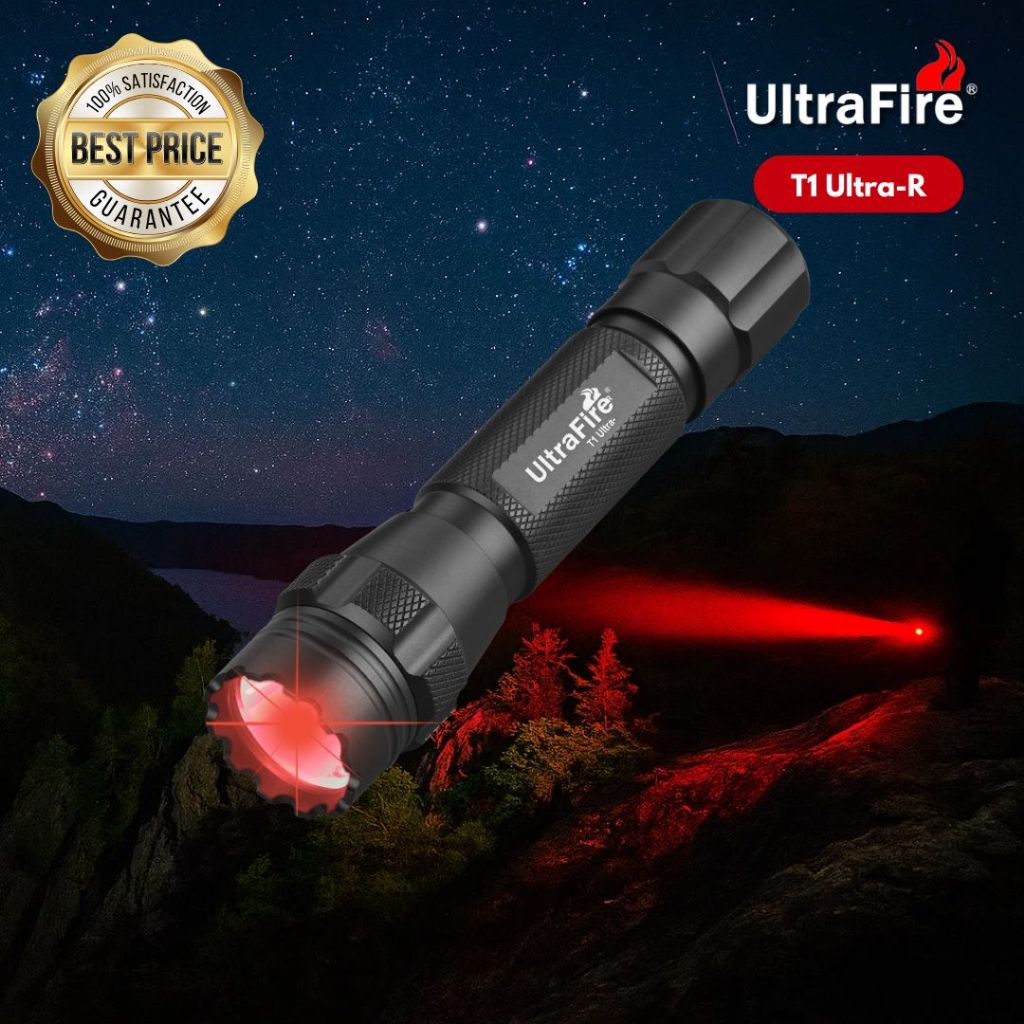 UltraFire T1 Ultra-R Assault Head ไฟฉายล่าสัตว์ LED สีแดง | Shopee Thailand