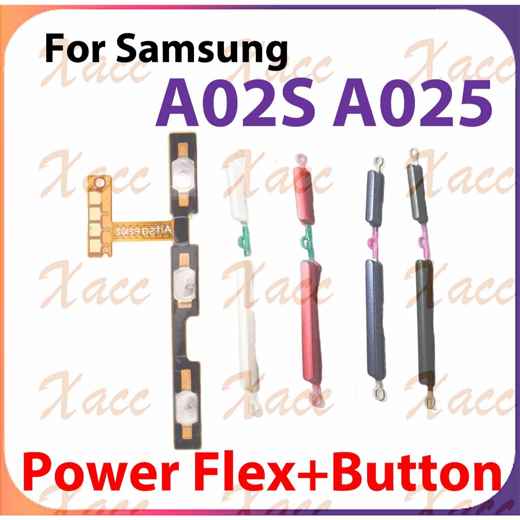 สําหรับ Samsung A02s A025 ปุ่มปรับระดับเสียงสายไฟริบบิ้น Flex Cable ...