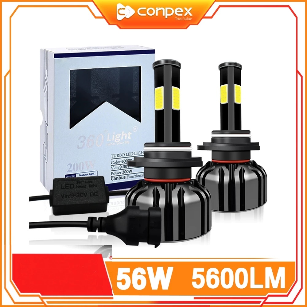 CONPEX 4A ไฟหน้ารถ LED 50W 5000LM 6500K VOLTAGE 9V-30V สําหรับรถยนต์ ...
