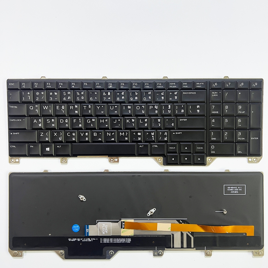 คีย์บอร์ดสําหรับ Dell ALIENWARE 17 R4 R5 M17 R4 พร้อม RGB LED เค้าโครง ...