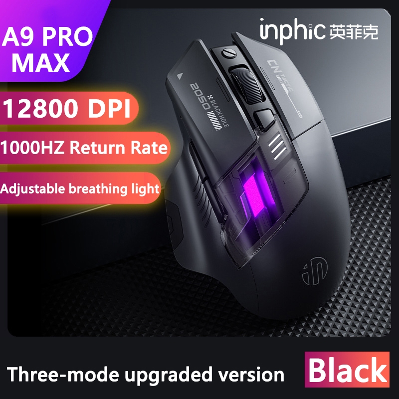 Inphic A9 PRO 800-12800DPI เมาส์สําหรับเล่นเกมไร้สายแบบมีสาย/ไร้สาย ...