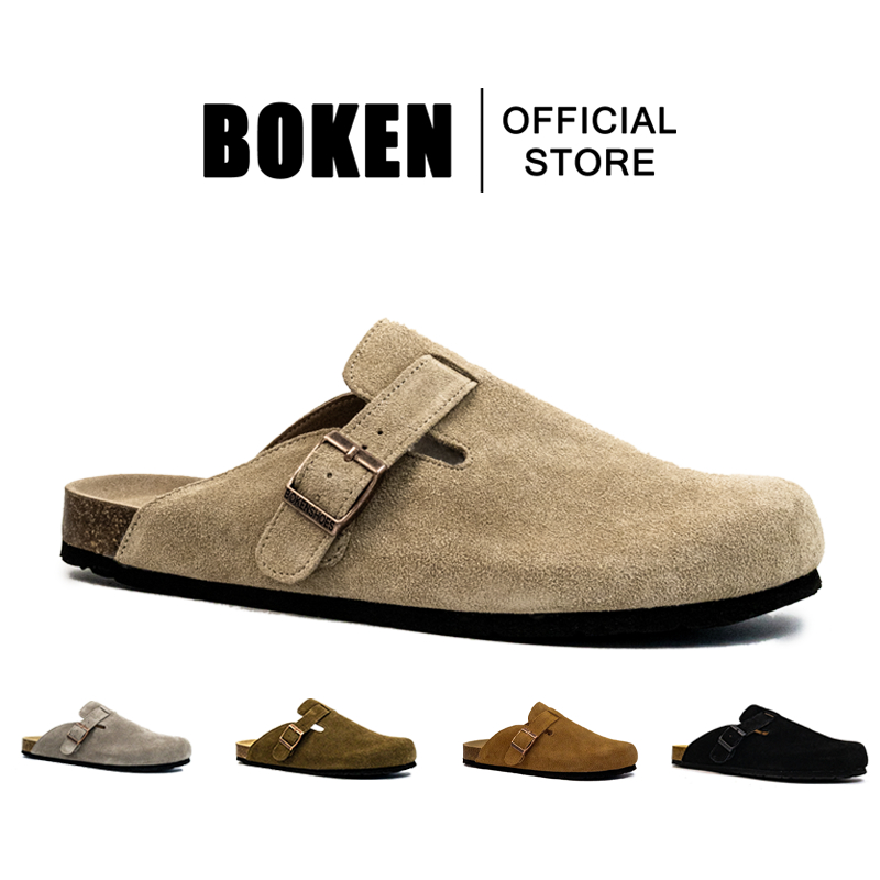 BOKEN Cork Clogs รองเท้าแตะกันลื่น กลางแจ้งในร่ม