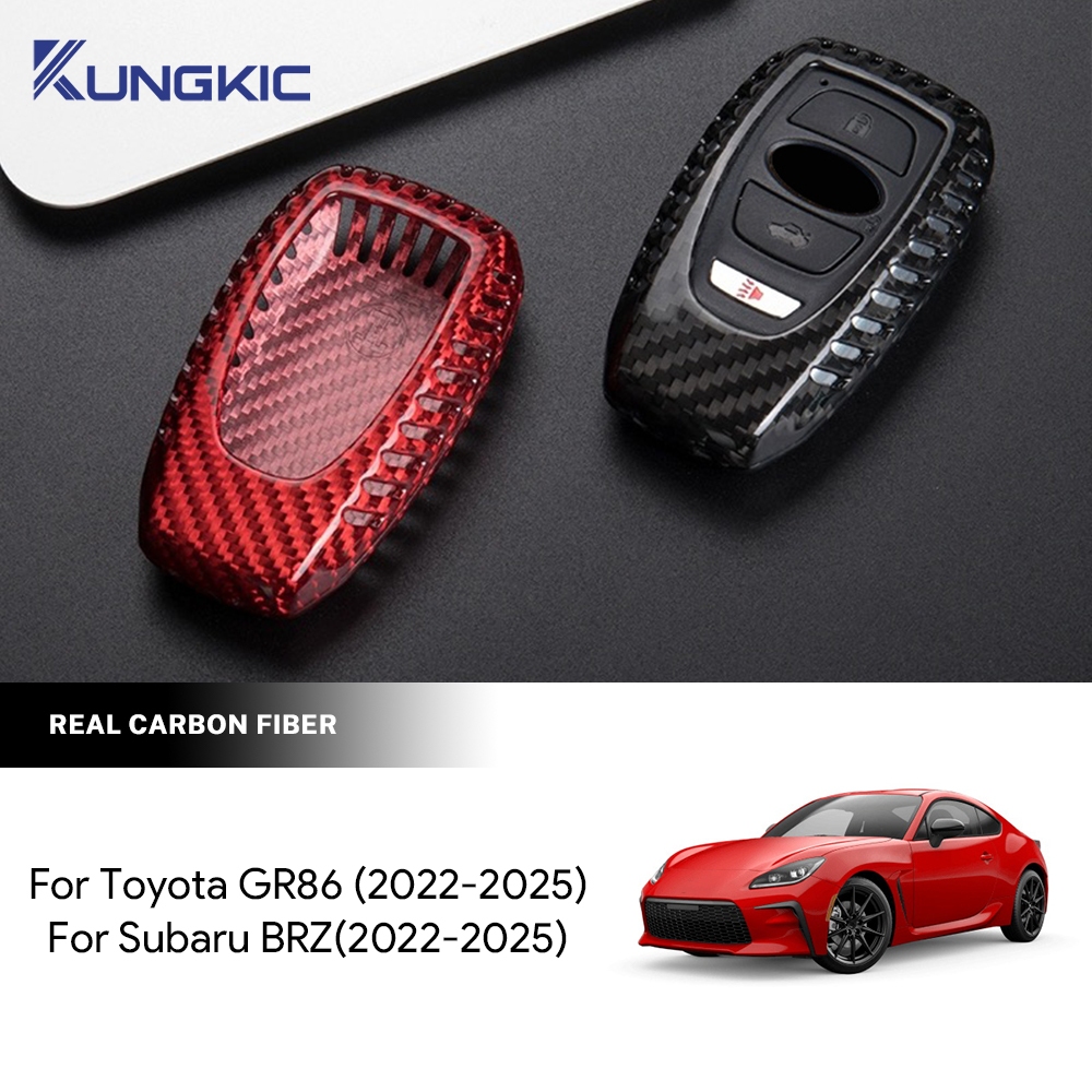 จริงคาร์บอนไฟเบอร์ Protector Remote Key Fob กรณี Shell สําหรับ Subaru ...