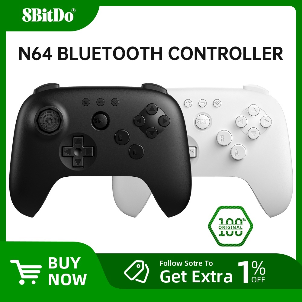 8Bitdo N64 ตัวควบคุมบลูทูธสําหรับ Analogue 3D, สวิตช์, Windows, และเกม ...
